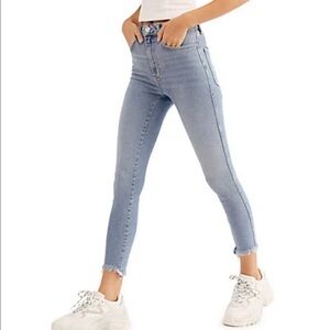 Free People Raw High Rise Jeggings in Indigo Size 27